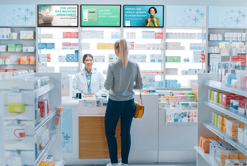 Digital Signage-Displays in der Apotheke