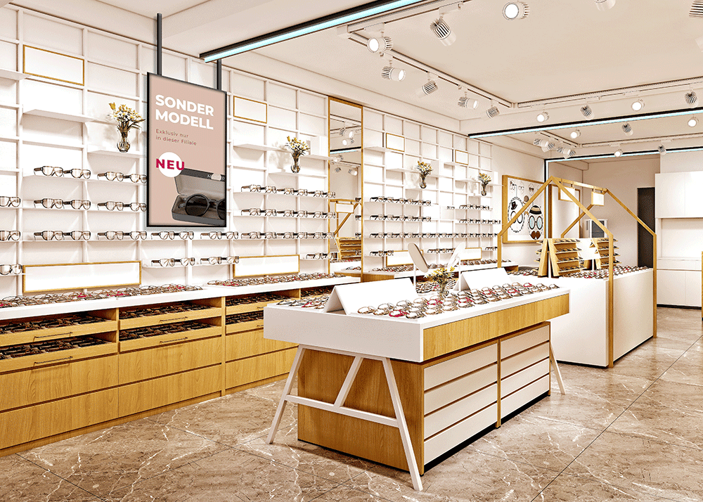 Digital Signage in die Ladengestaltung integriert