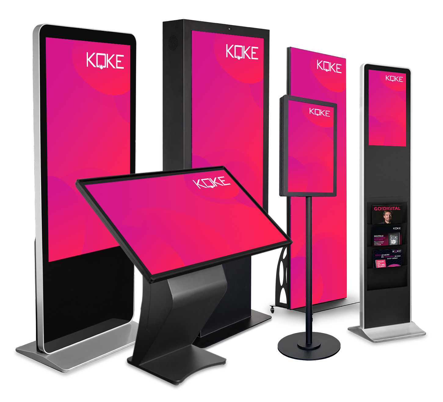 Digital Signage Geräte Übersicht mit KOKE Verlauf