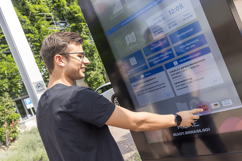 Das Digitale Gemeindeboard bietet zahlreiche nützliche Informationen und Anwendungen der Stadt Pfungstadt.