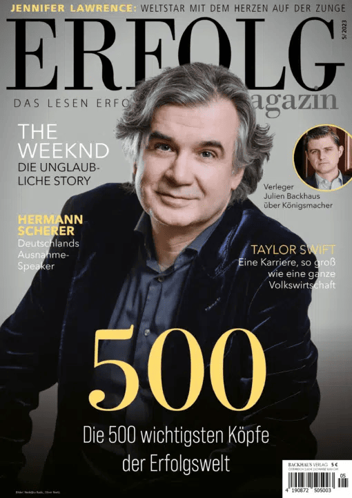 ERFOLG Magazin - Titelbild Ausgabe 5/2023 500: Die 500 wichtigsten Köpfe der Erfolgswelt