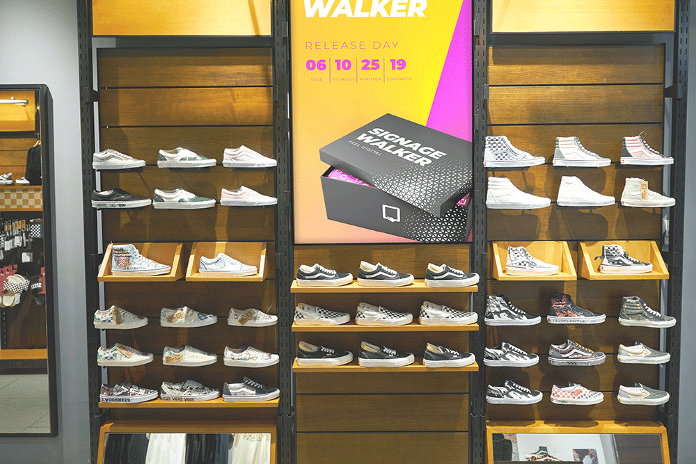 Digital Signage im Einzelhandel - individuelle Angebote für Sneaker